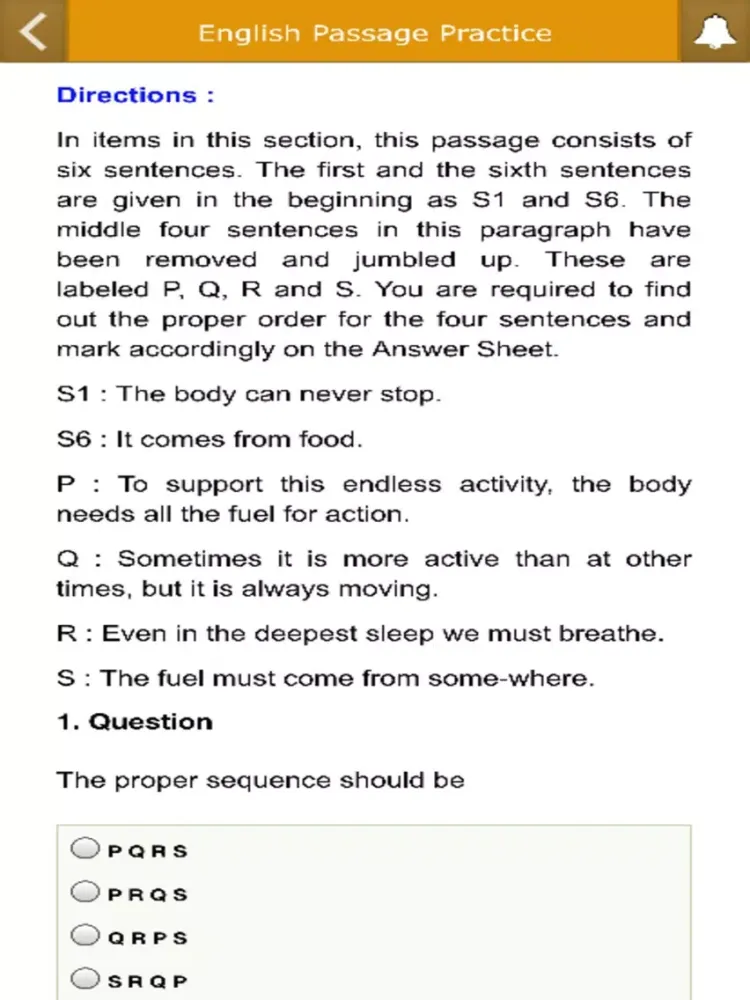 Capturas de tela do English Passage Practice iPad 