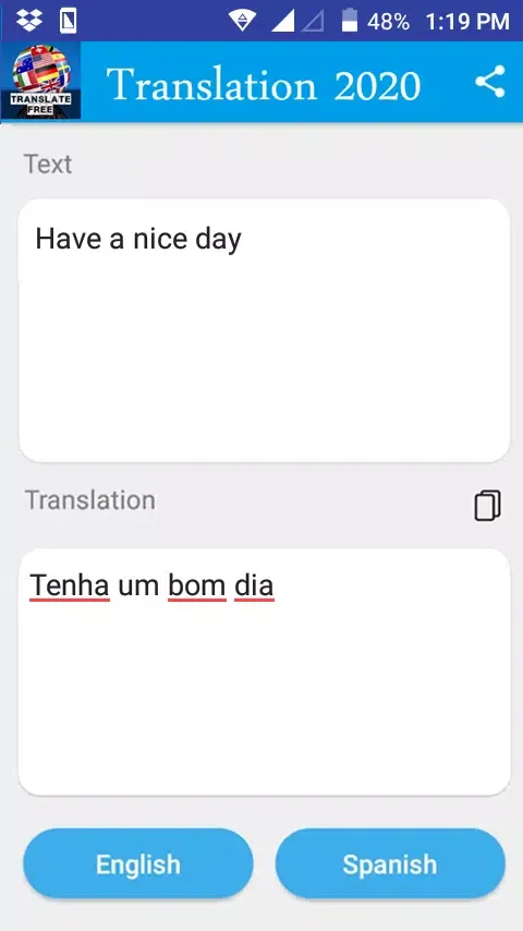 Portuguese English Translator Screenshots
