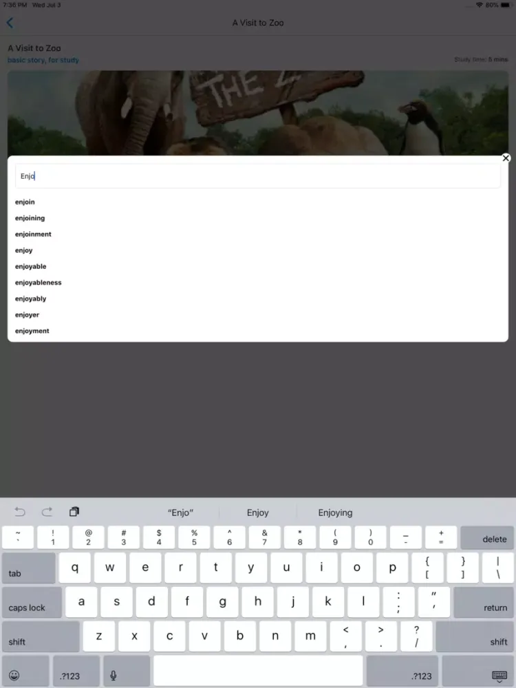 Captures d'écran de Vocabulary via Story - EngZero iPad 