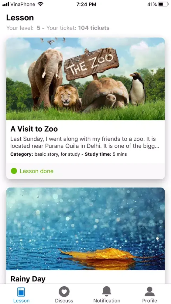Captures d'écran de Vocabulary via Story - EngZero