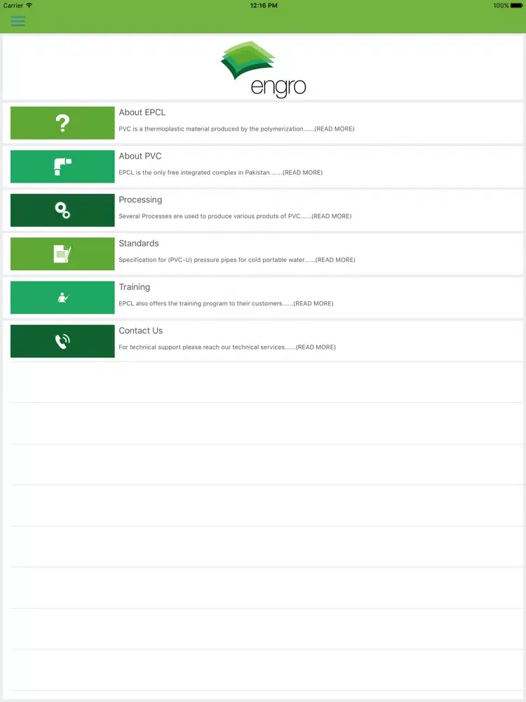 Tangkapan layar EPCL TechConnect iPad 