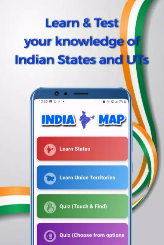 Learn India Map (Offline) スクリーンショット