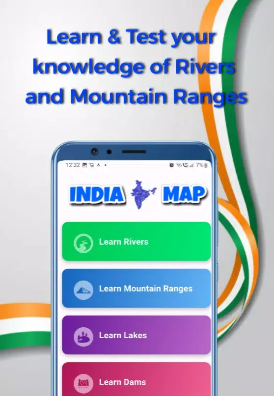 Learn India Map (Offline) スクリーンショット
