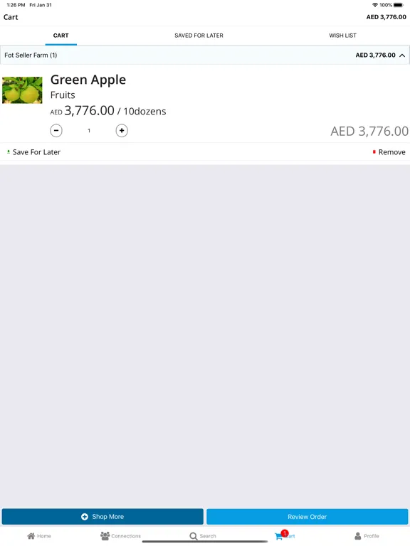 FreshOnTable Business iPad  سکرین شاٹس