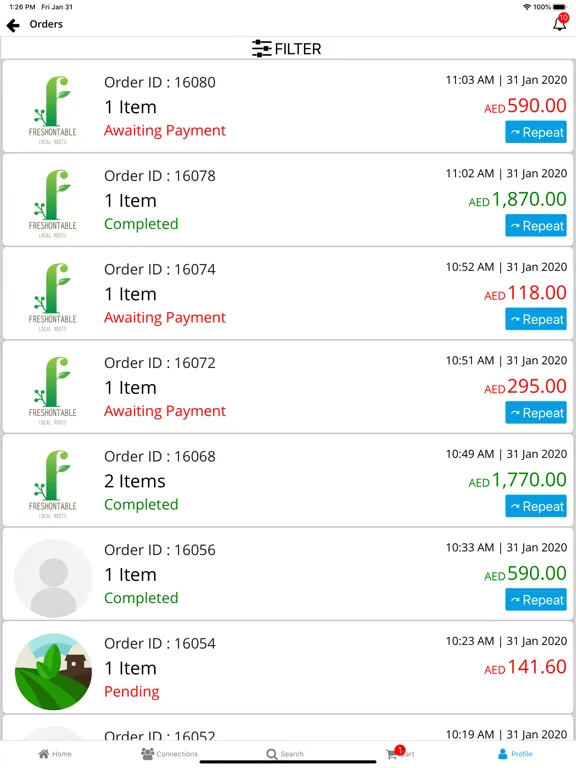 FreshOnTable Business iPad  سکرین شاٹس