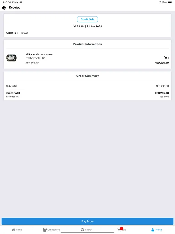 FreshOnTable Business iPad  سکرین شاٹس