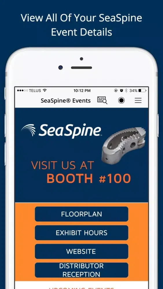 Capturas de pantalla de SeaSpine Events