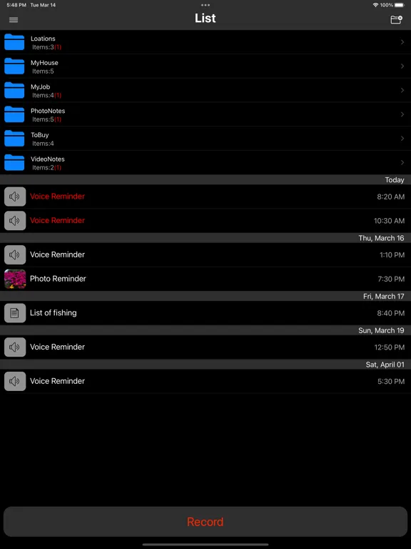 Reminders Max iPad  سکرین شاٹس