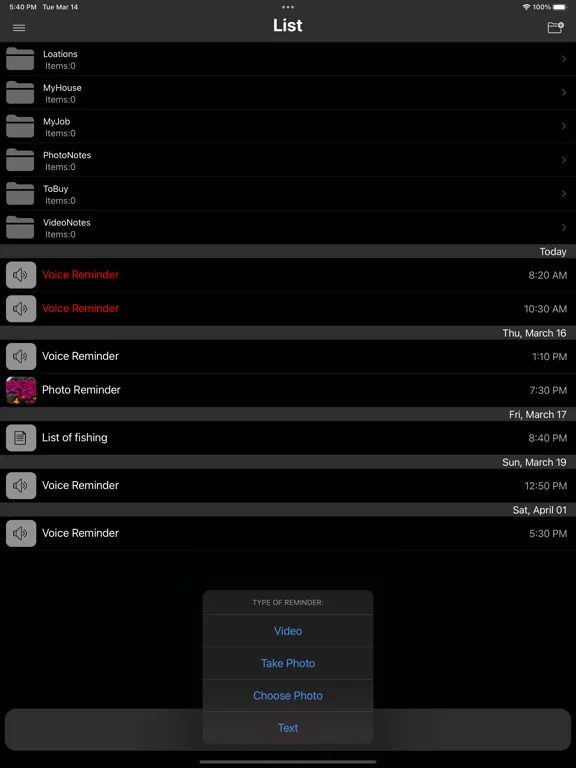 Reminders Max iPad  سکرین شاٹس