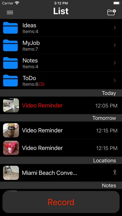 Video Reminders سکرین شاٹس