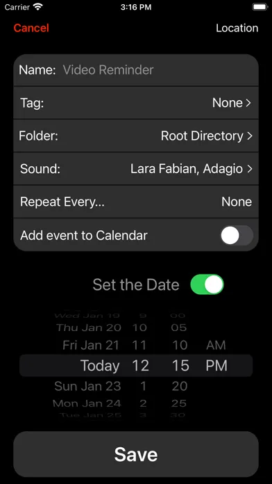 Video Reminders سکرین شاٹس