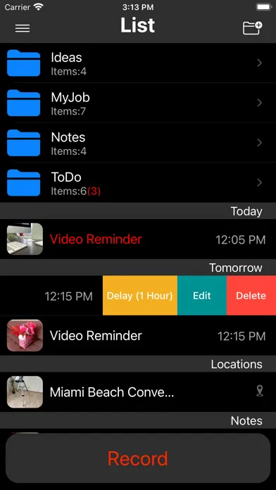 Video Reminders سکرین شاٹس