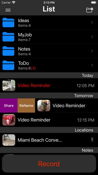 Video Reminders سکرین شاٹس