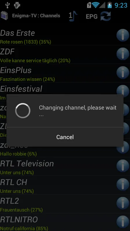Capturas de pantalla de Enigma-TV