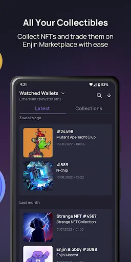 Capturas de pantalla de Enjin: Crypto & NFT Wallet