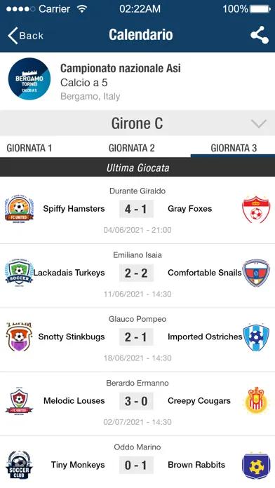 Zrzuty ekranu Bergamo Tornei