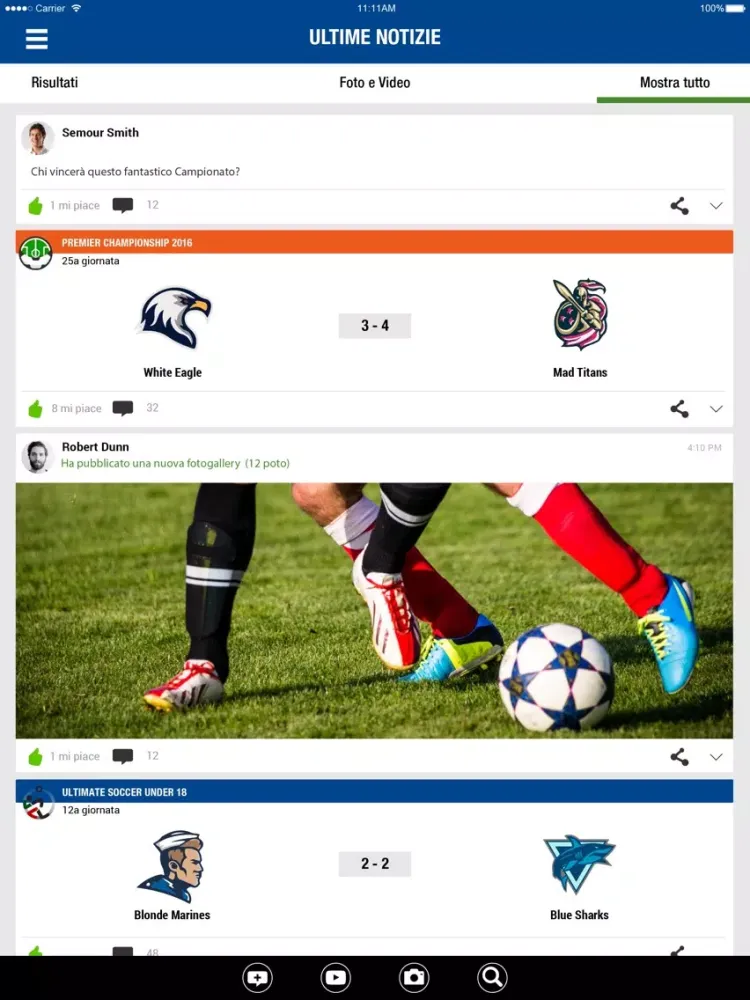 Screenshot di Club Italia iPad 