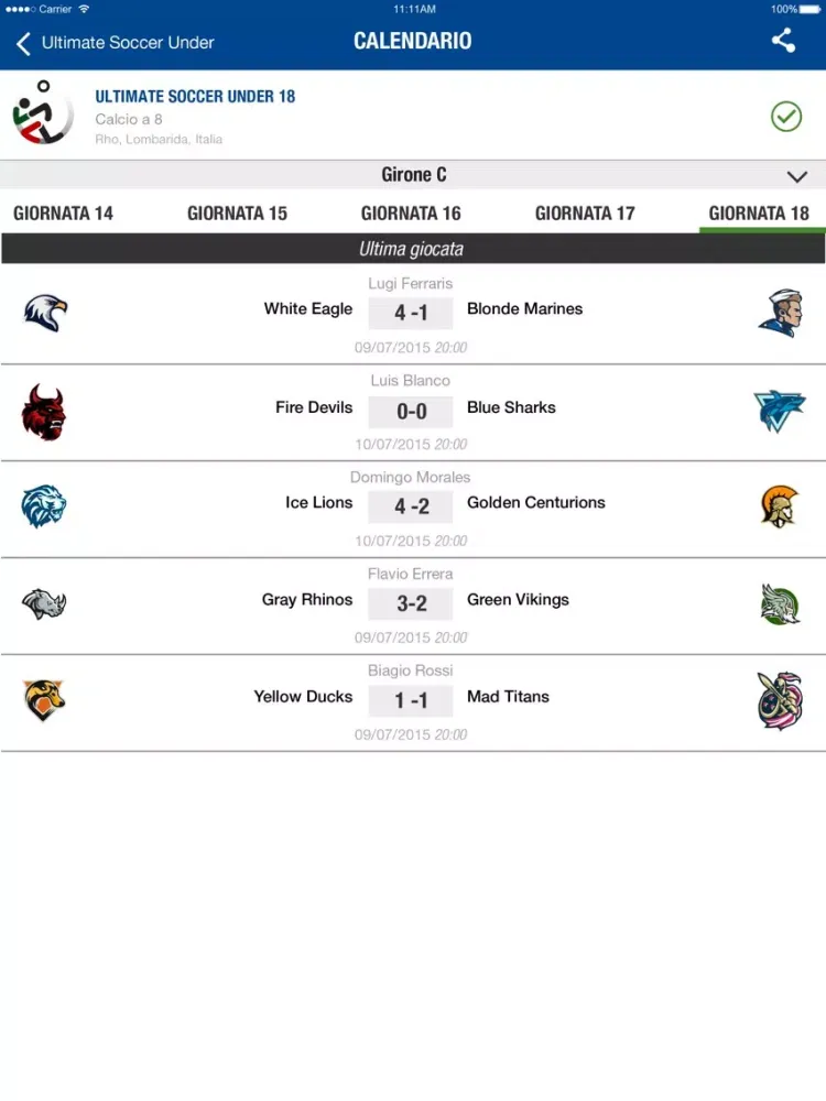 Screenshot di Club Italia iPad 