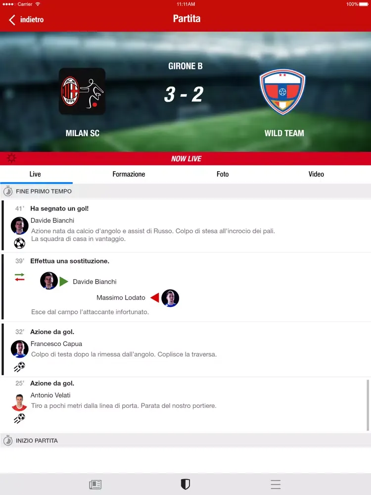 Capturas de pantalla de Scuola Calcio Milan Bari iPad 