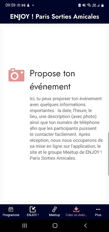 ENJOY ! Paris Sorties Amicales應用截圖