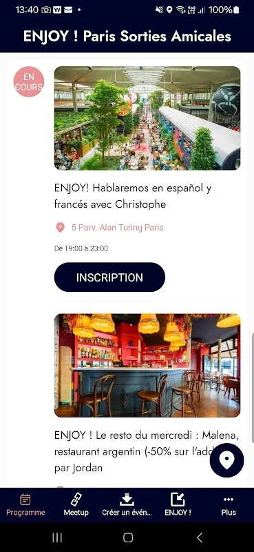 ENJOY ! Paris Sorties Amicales應用截圖