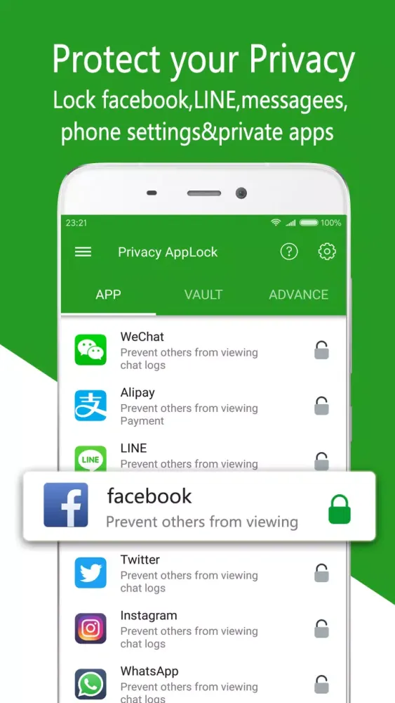 Screenshot di Privacy AppLock