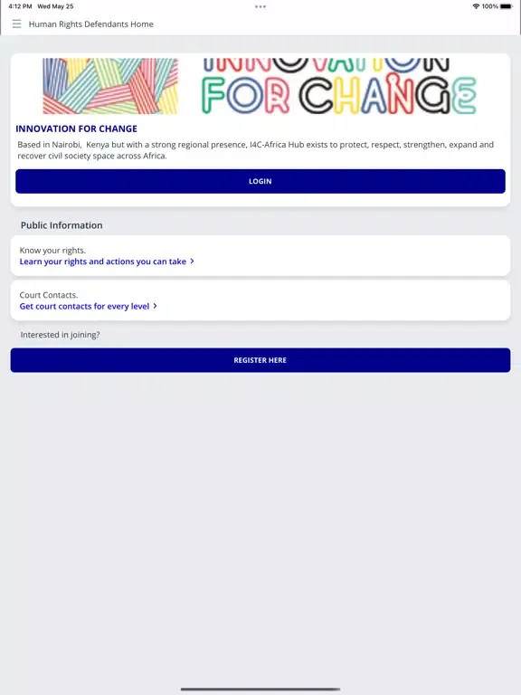 Скриншоты I4C-Africa Rapid Response App iPad 
