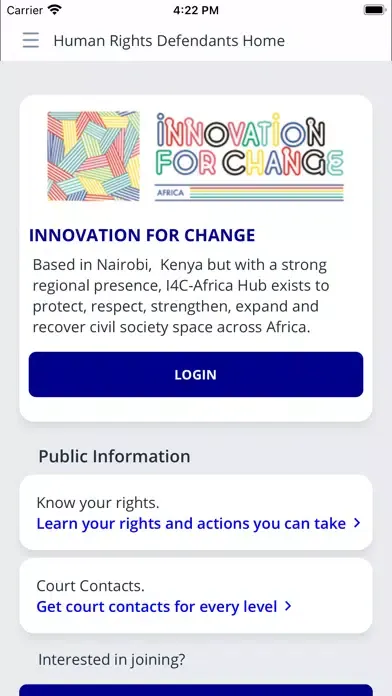 Скриншоты I4C-Africa Rapid Response App