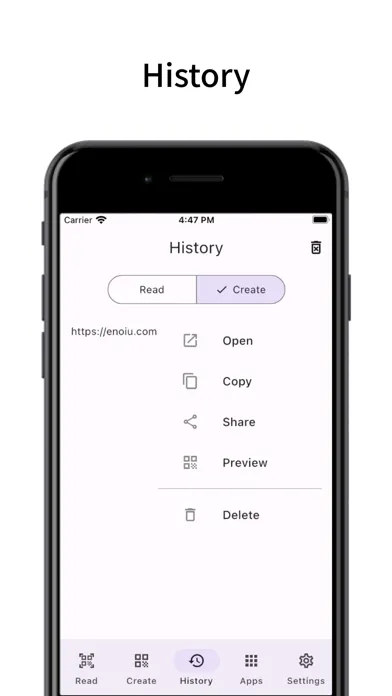 Tangkapan skrin QR: Read & Create