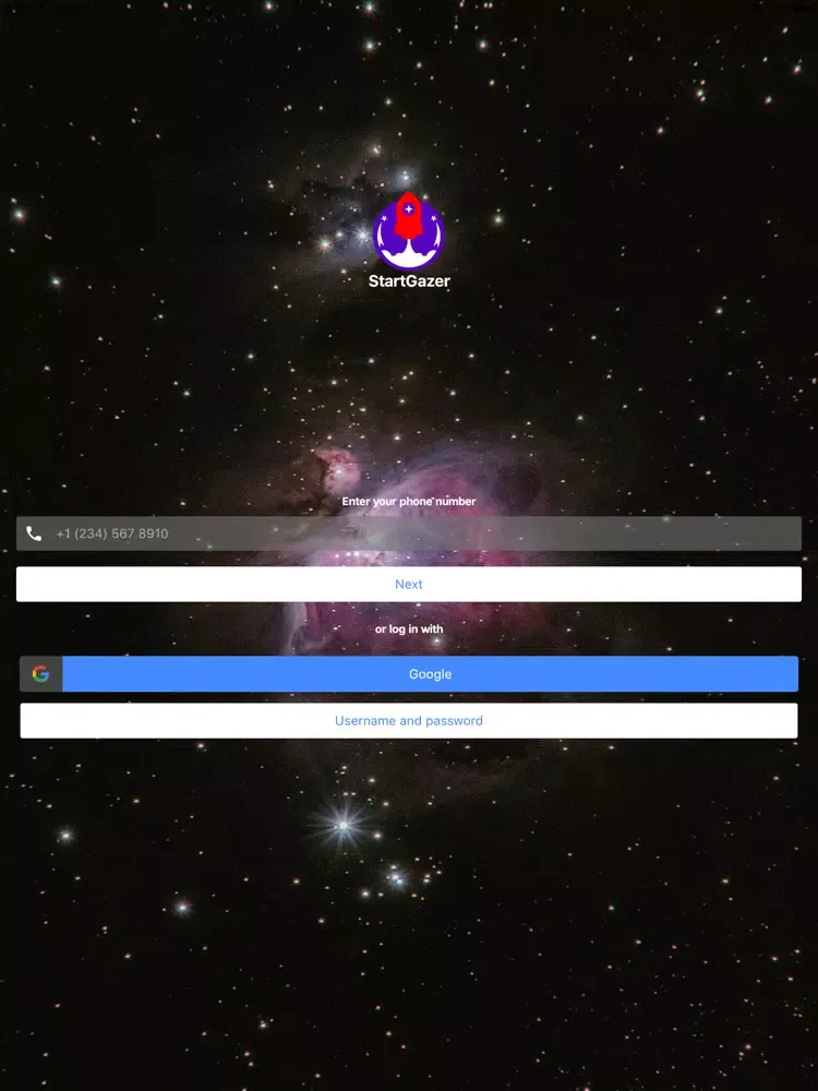 StartGazer.io iPad 应用截图