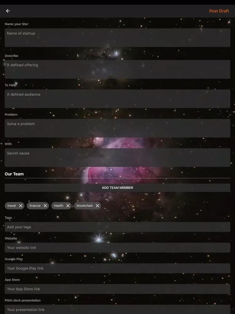 StartGazer.io iPad 应用截图