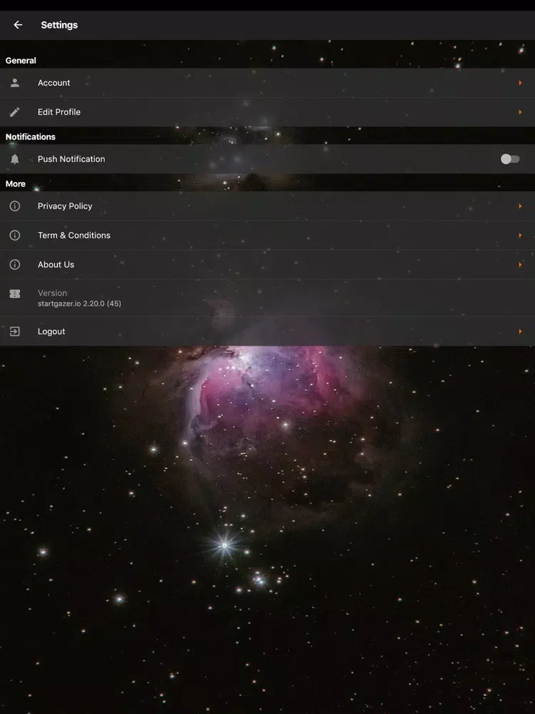 StartGazer.io iPad 应用截图
