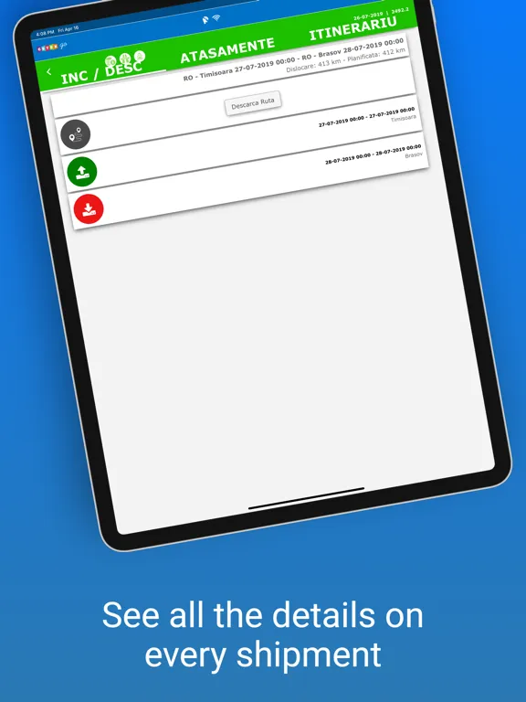 Tangkapan layar GetexGo iPad 