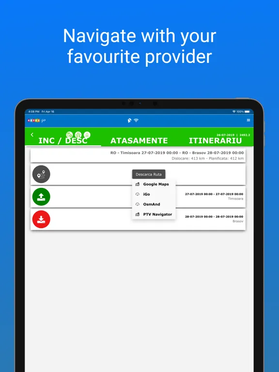 Tangkapan layar GetexGo iPad 