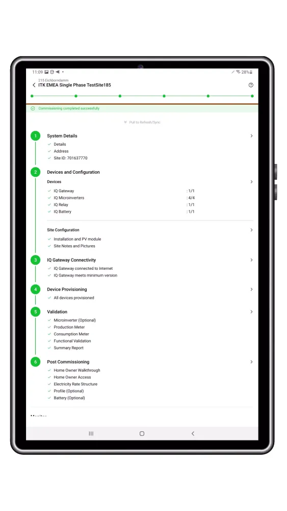 ภาพหน้าจอของ Enphase Installer Toolkit