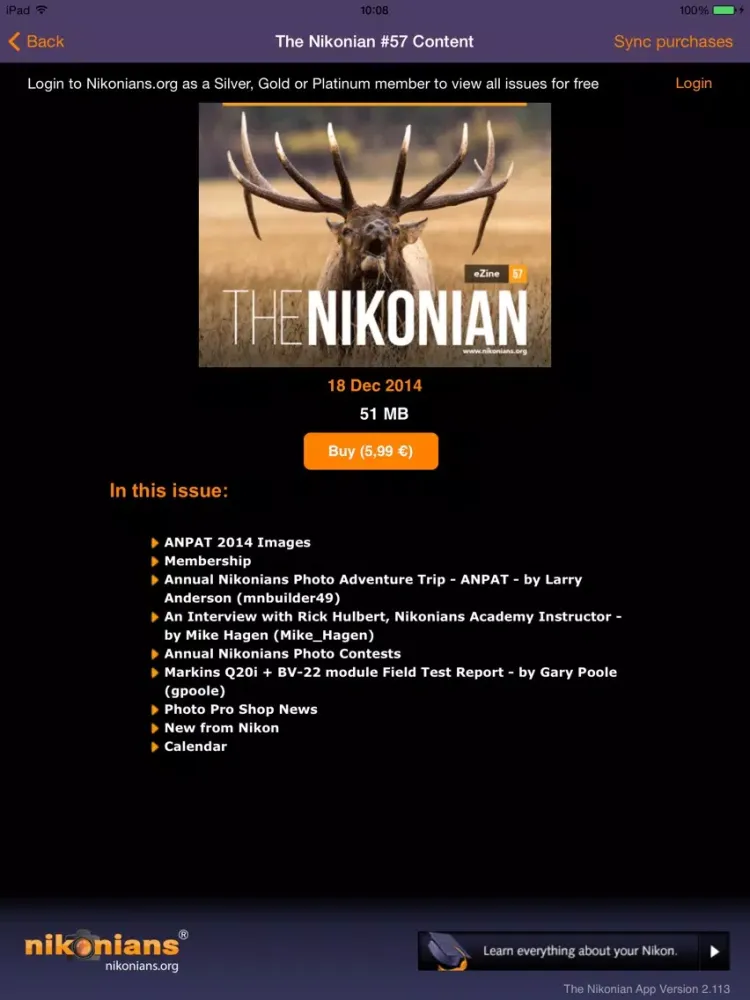 The Nikonian™ eZine iPad  Screenshots