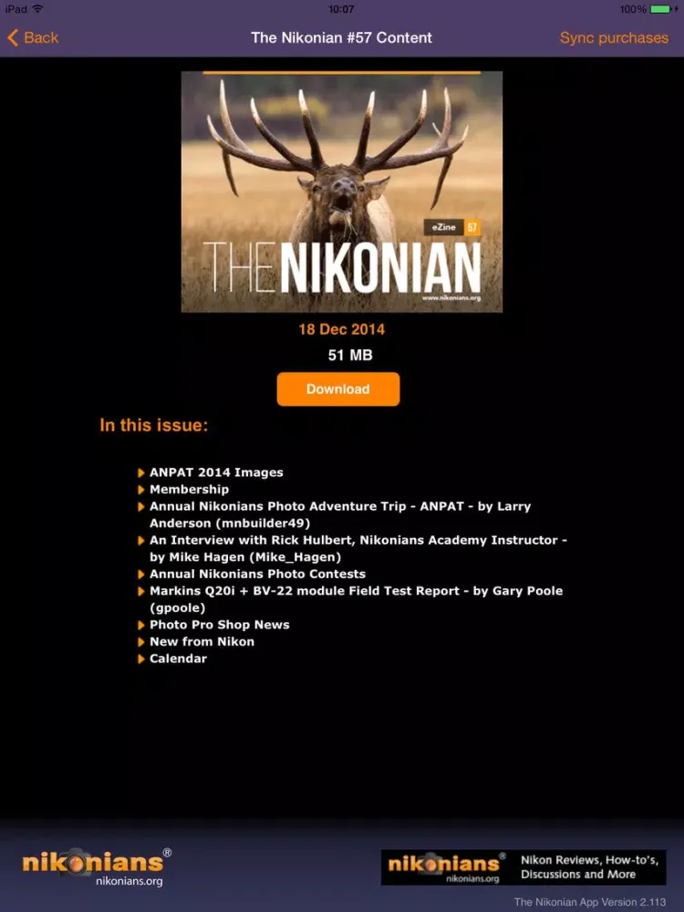 The Nikonian™ eZine iPad  Screenshots