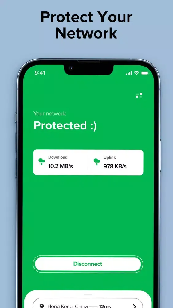 Tangkapan skrin Ensign VPN