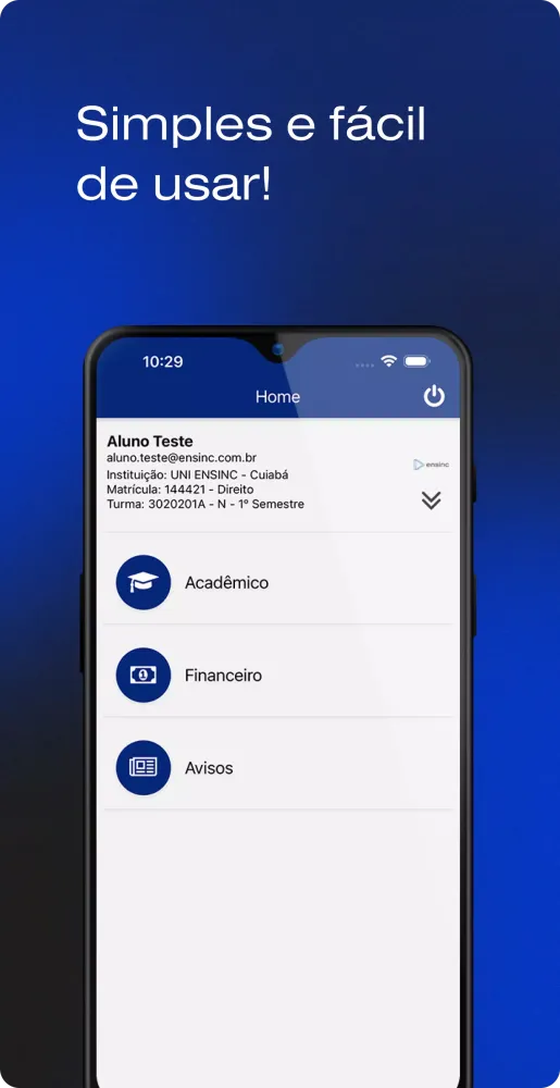 Ensinc Aluno Screenshots