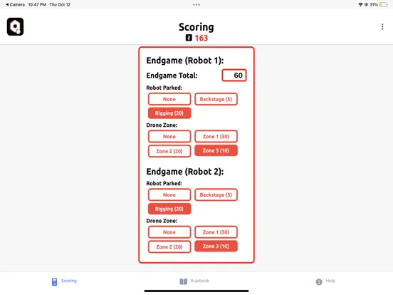FTC CenterStage Scorer & Rules iPad 應用截圖