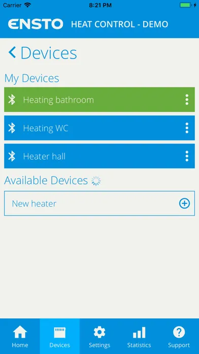 Ensto Heat Control App Screenshots