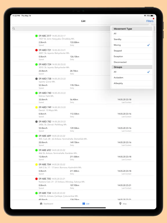 Zrzuty ekranu EnTakip Vehicle Tracking iPad 