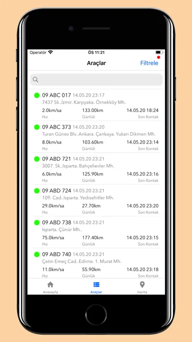 Zrzuty ekranu EnTakip Vehicle Tracking