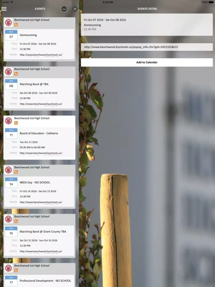 Tangkapan layar Beechwood ISD iPad 