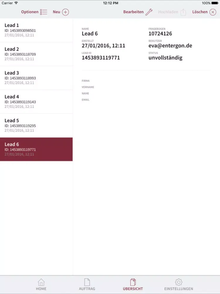 EVALANCHE Lead App iPad  Screenshots
