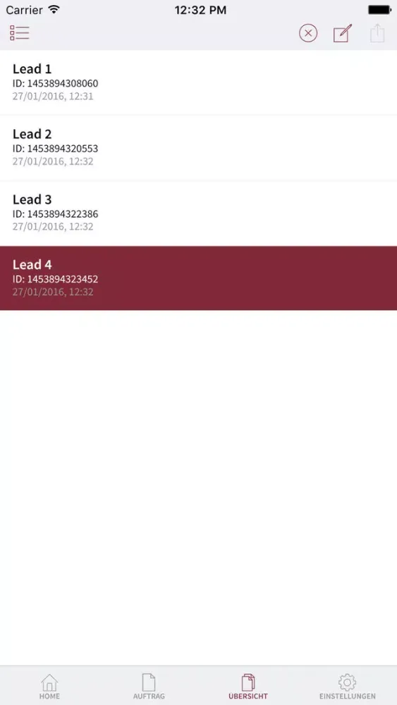 EVALANCHE Lead App Screenshots