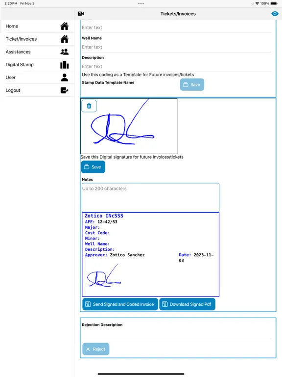 تصاویر O&G E-Stamp and Signature iPad 