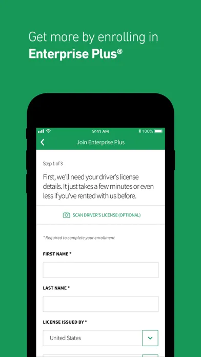 ภาพหน้าจอของ Enterprise Rent-A-Car