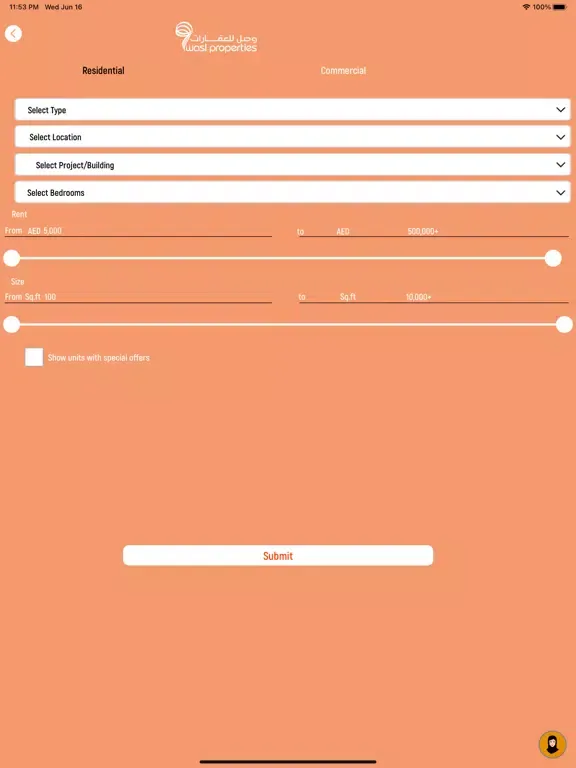 تصاویر wasl properties وصل للعقارات iPad 