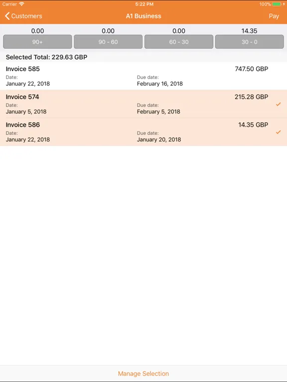 Zrzuty ekranu Finance for SAP Business One iPad 